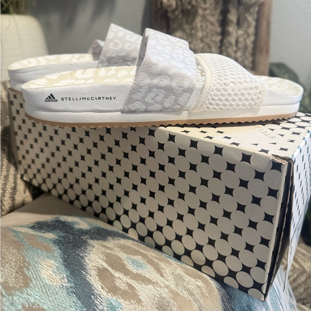 Stella McCartney x adidas Wmns Stella-Lette Slides 'Leopard Print - White' - 9 - Picture 4 of 5